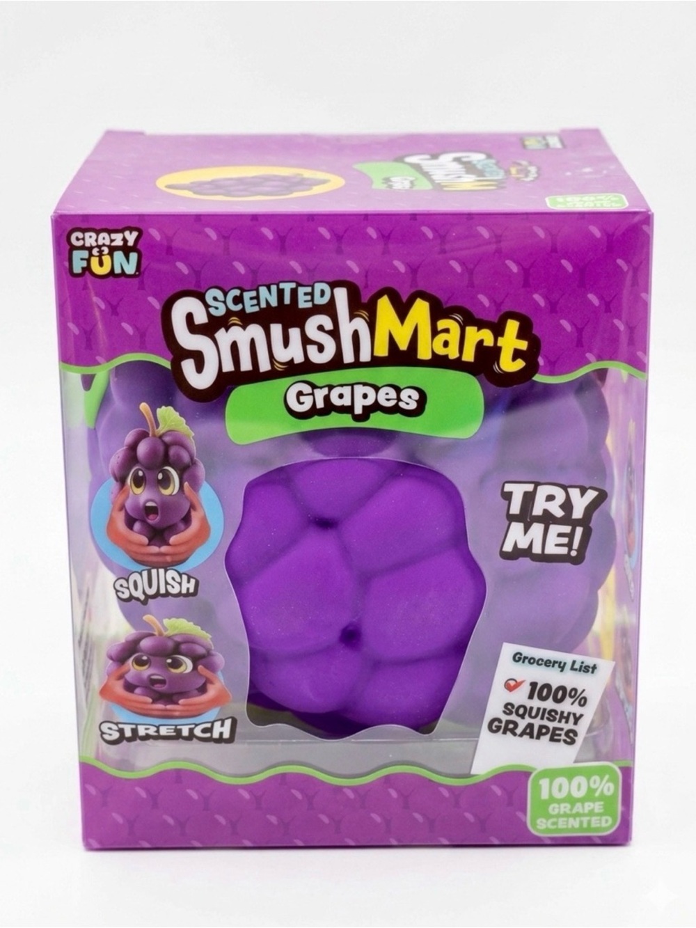 Scented Squishy Grapes Toy NEW Sealed in Box RMS SmushMart fidget toy